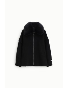 Manteau court avec col en fourrure et fermeture éclair Dixie 2