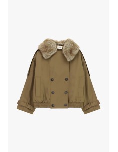 Parka courte croisée à col en fourrure Dixie 2