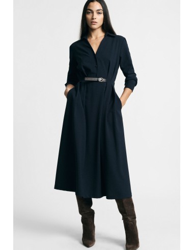 Robe longue avec ceinture et col classique, s’il vous plaît