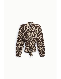 Blouse à imprimé animalier avec ceinture à la taille Please 2
