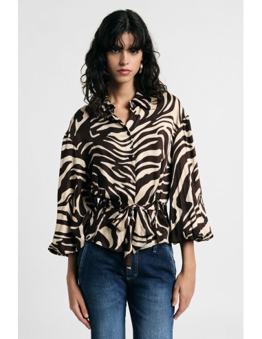 Blouse à imprimé animalier avec ceinture à la taille Please