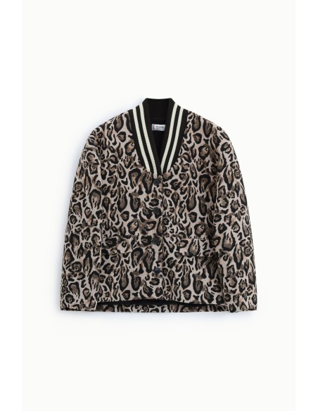 Blazer à imprimé animalier avec col côtelé, s’il vous plaît