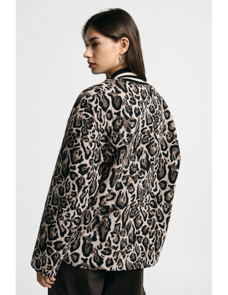 Blazer met dierenprint en geribde kraag alstublieft