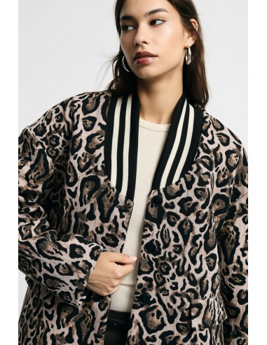 Blazer à imprimé animalier avec col côtelé, s’il vous plaît