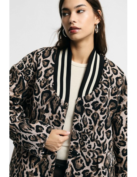 Blazer à imprimé animalier avec col côtelé, s’il vous plaît