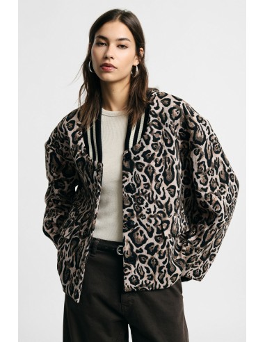 Blazer met dierenprint en geribde kraag alstublieft