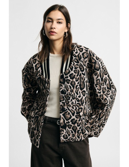Blazer met dierenprint en geribde kraag alstublieft
