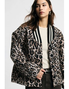 Blazer à imprimé animalier avec col côtelé, s’il vous plaît
