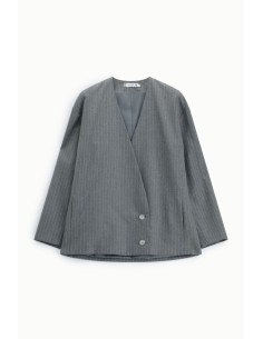 Blazer oversize à rayures avec fermeture croisée s'il vous plaît 2