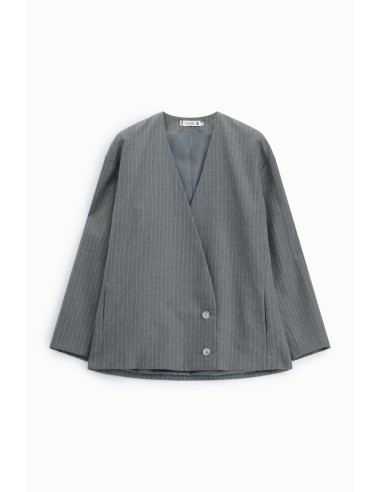 Oversized gestreepte blazer met dubbele rij knopen Please