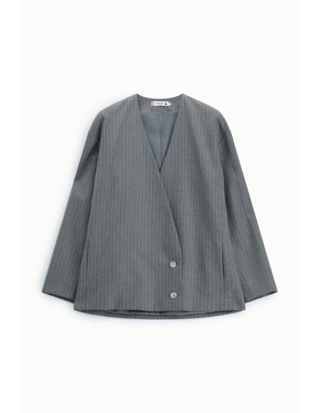 Oversized gestreepte blazer met dubbele rij knopen Please