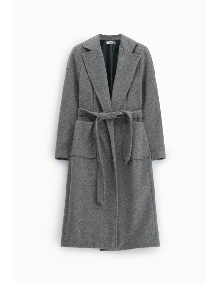 Manteau long avec ceinture et grandes poches s'il vous plaît