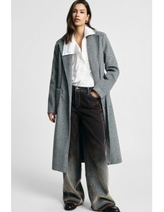 Manteau long avec ceinture et grandes poches s'il vous plaît