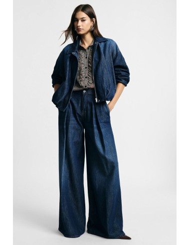 Jean ample à pinces et taille haute, s’il vous plaît