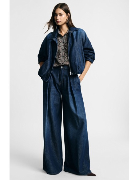 Wijde jeans met plooien en hoge taille Please