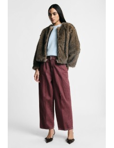 Jean cropped à jambe large, cinq poches Please