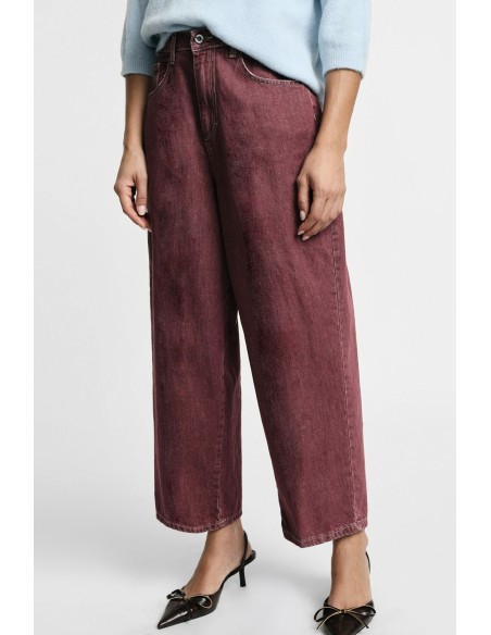 Please jeans met wijde pijpen, cropped fit en vijf zakken