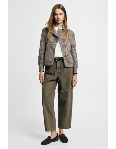 Jean cropped à jambe large, cinq poches Please