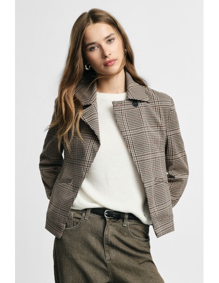 Veste-chemise à carreaux coupe regular avec poches plaquées frontales
