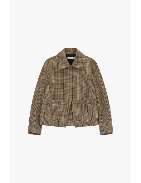Veste-chemise à carreaux coupe regular avec poches plaquées frontales