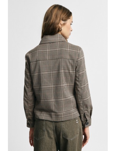 Veste-chemise à carreaux coupe regular avec poches plaquées frontales