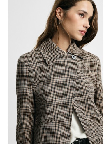 Veste-chemise à carreaux coupe regular avec poches plaquées frontales