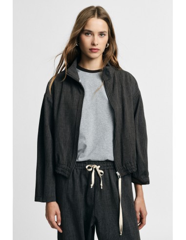 Sweat-shirt court zippé avec bas élastiqué S’il vous plaît