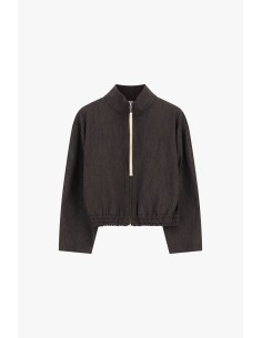 Sweat-shirt court zippé avec bas élastiqué S’il vous plaît 2