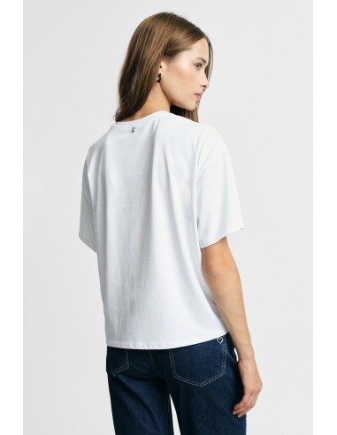 T-shirt met ronde hals en illustratieprint aan de voorkant Please
