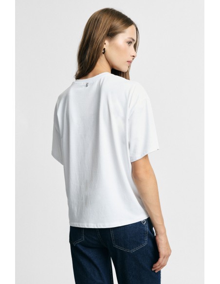 T-shirt met ronde hals en illustratieprint aan de voorkant Please