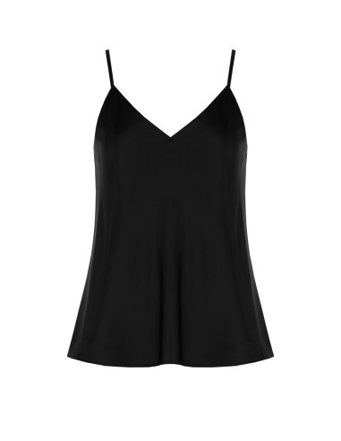 Top fluide en satin à double décolleté en V Rinascimento