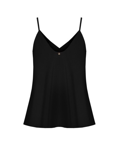 Top fluide en satin à double décolleté en V Rinascimento