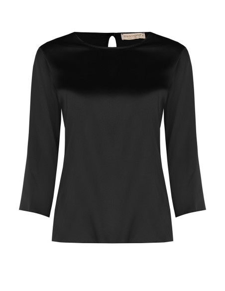 Vloeiende blouse met 3/4-mouwen van satijn Rinascimento