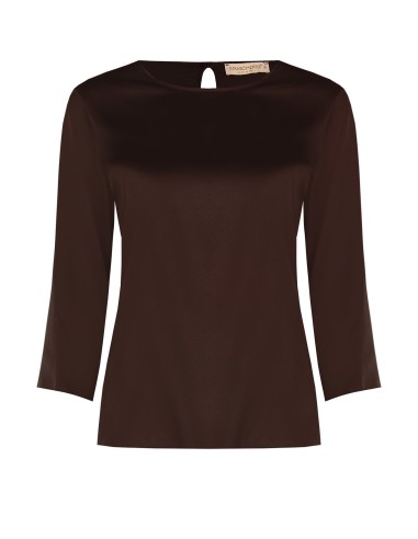 Vloeiende blouse met 3/4-mouwen van satijn Rinascimento
