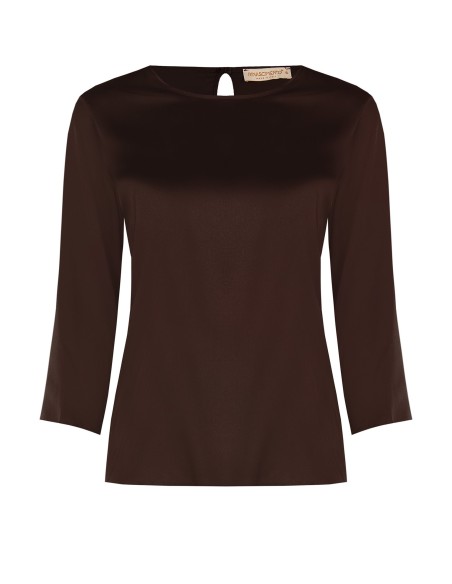 Blouse fluide à manches 3/4 en satin Rinascimento