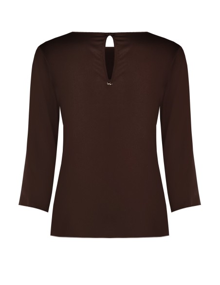 Blouse fluide à manches 3/4 en satin Rinascimento