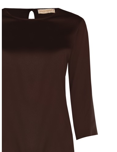 Vloeiende blouse met 3/4-mouwen van satijn Rinascimento