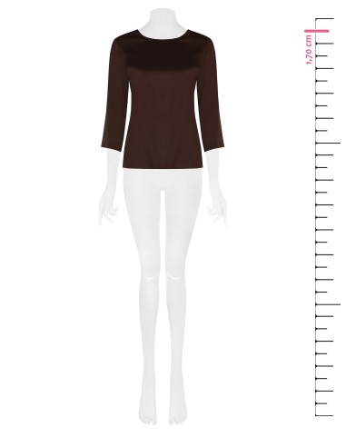 Blouse fluide à manches 3/4 en satin Rinascimento