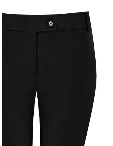 Rechte broek van technische stof met knoop met Rinascimento-logo