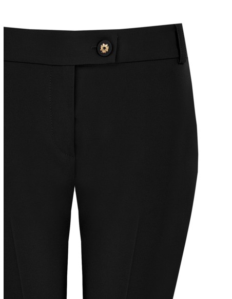 Rechte broek van technische stof met knoop met Rinascimento-logo