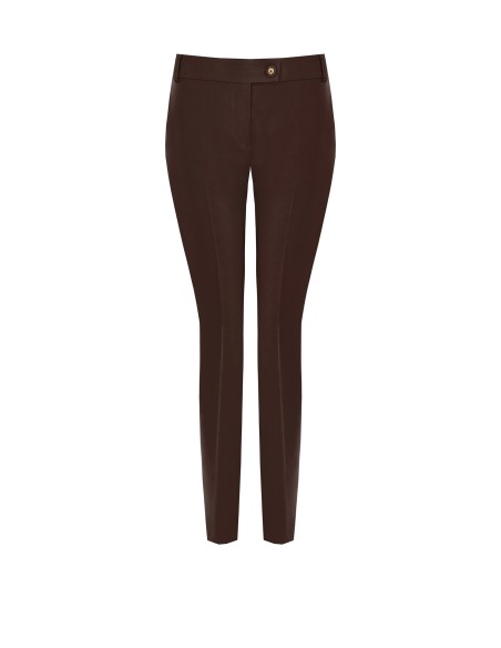 Rechte broek van technische stof met knoop met Rinascimento-logo