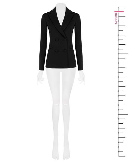 Veste blazer cintrée en scuba crêpe avec boutons assortis Rinascimento