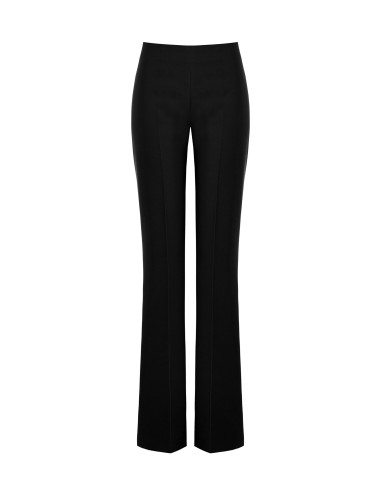 Rinascimento pantalon met wijde pijpen van technische stof en een zijrits
