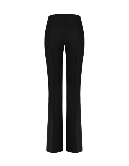 Rinascimento pantalon met wijde pijpen van technische stof en een zijrits