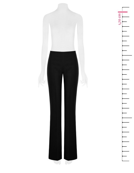 Rinascimento pantalon met wijde pijpen van technische stof en een zijrits