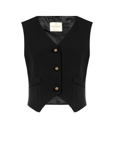 Gilet court en tissu technique avec boutons logo Rinascimento