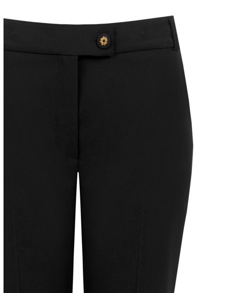 Pantalon cigarette en tissu technique avec bouton siglé Rinascimento