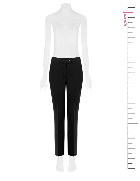 Pantalon cigarette en tissu technique avec bouton siglé Rinascimento