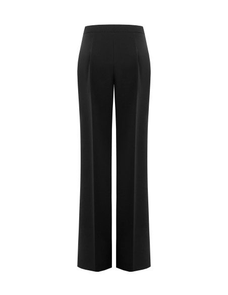 Pantalon palazzo en tissu technique avec bouton et fermeture éclair dissimulés Rinascimento