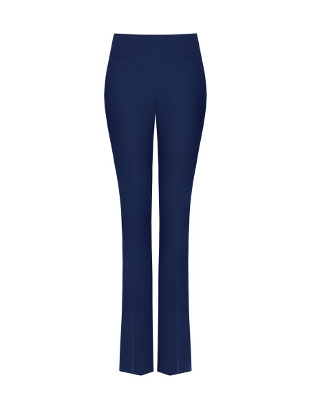 Pantalon évasé en scuba crêpe avec bande à la taille Rinascimento